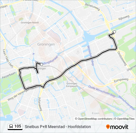 105 Bus Line Map