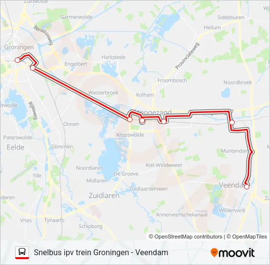 SNELBUS IPV TREIN  Line Map