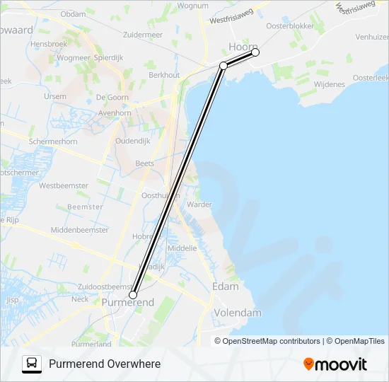 Bus STOPBUS IPV TREIN lijnkaart