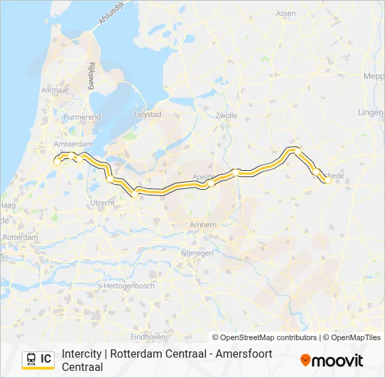 Trein IC lijnkaart