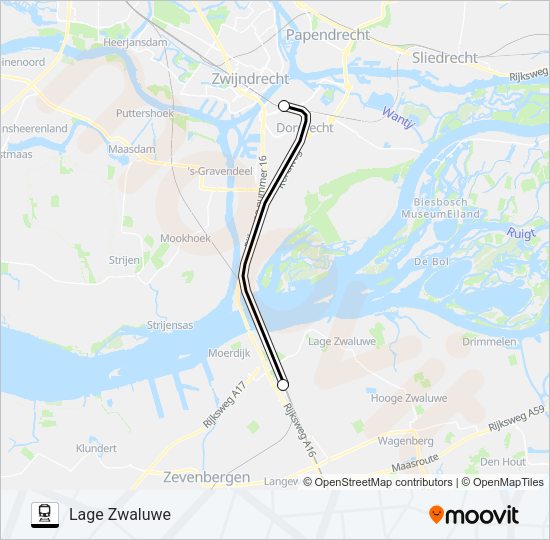 SNELBUS IPV TREIN Train Line Map
