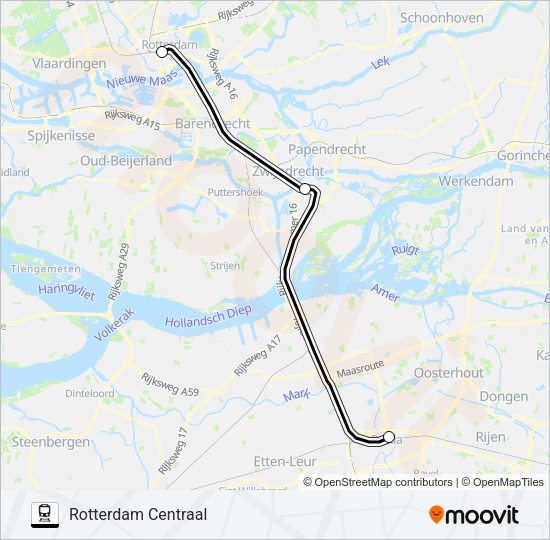 SNELBUS IPV TREIN Train Line Map