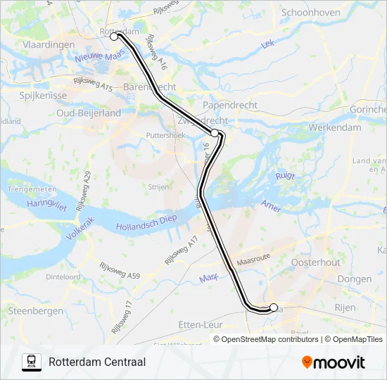 SNELBUS IPV TREIN Train Line Map
