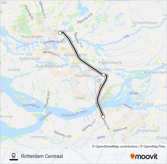 SNELBUS IPV TREIN Train Line Map