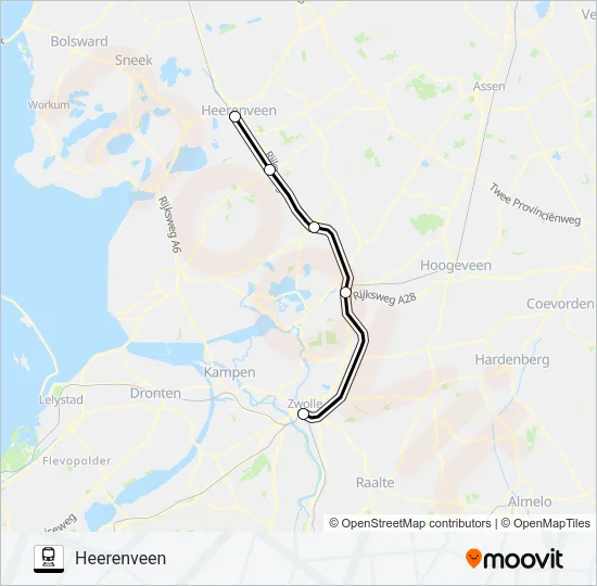 Trein STOPBUS IPV TREIN lijnkaart