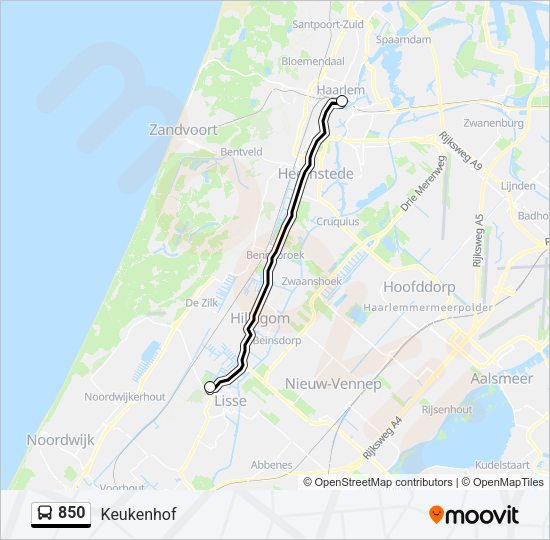 850 Bus Line Map