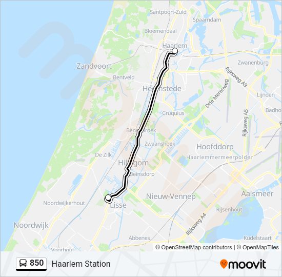850 Bus Line Map