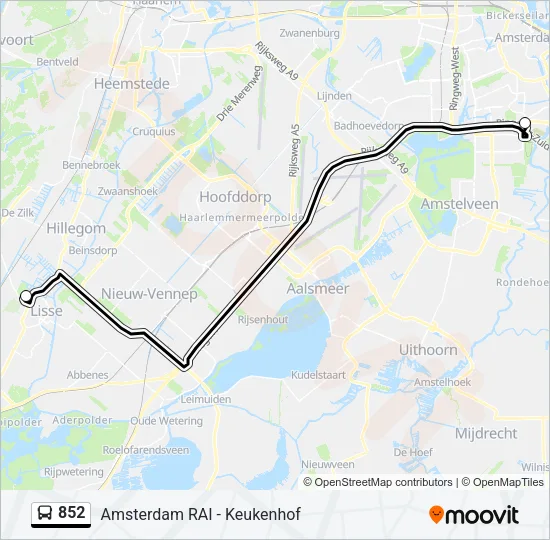 852 Bus Line Map