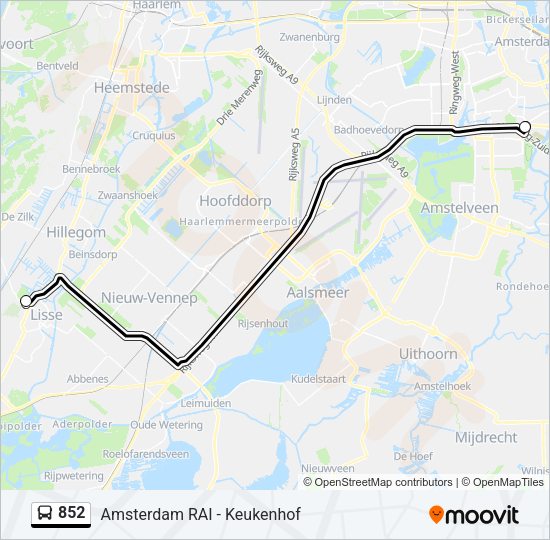 852 Bus Line Map