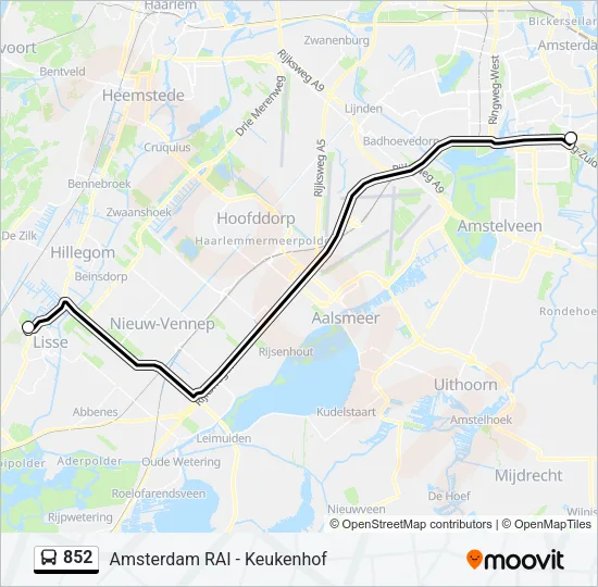 852 Bus Line Map