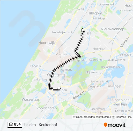 854 Bus Line Map