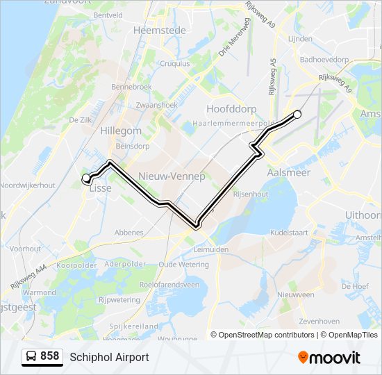 858 Bus Line Map