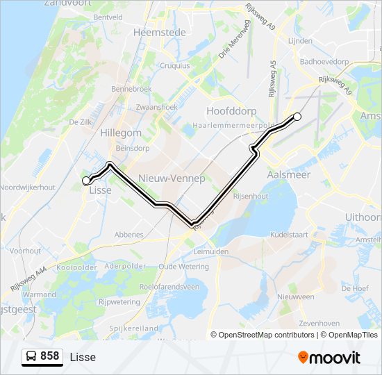 858 Bus Line Map