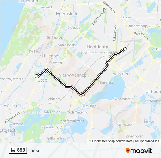 858 Bus Line Map