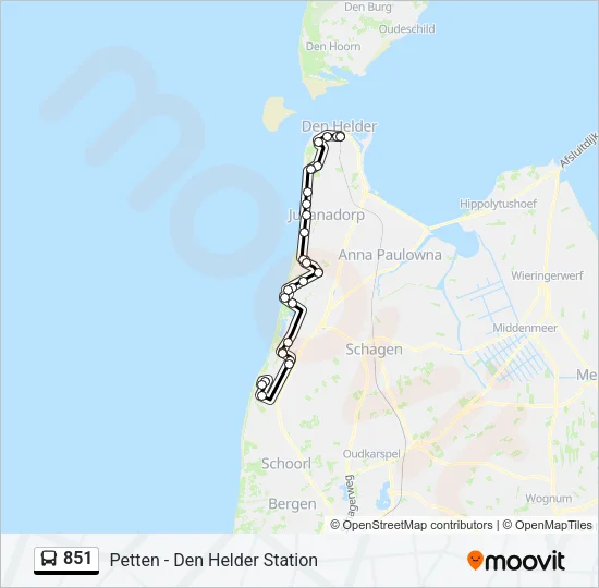 851 Bus Line Map