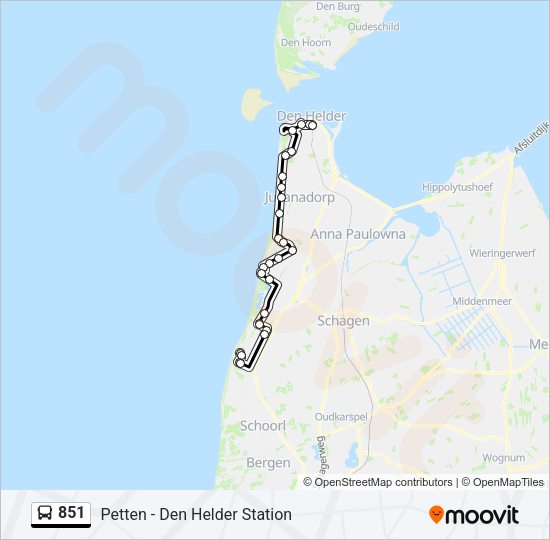 851 Bus Line Map