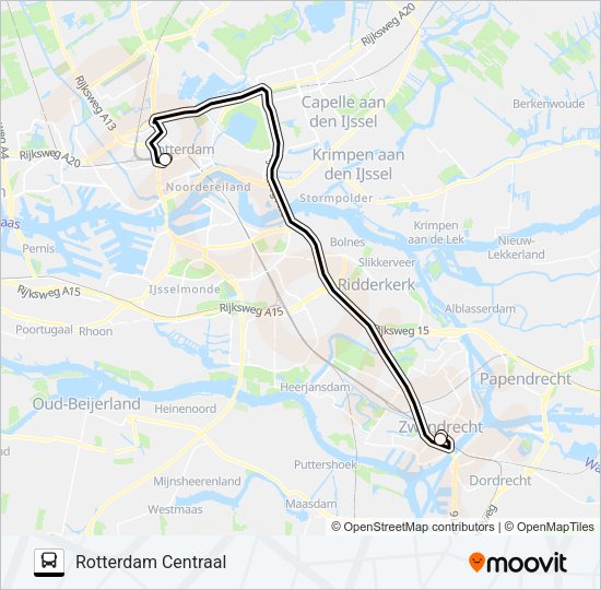 SNELBUS IPV TREIN Bus Line Map