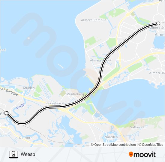 SNELBUS IPV TREIN Train Line Map