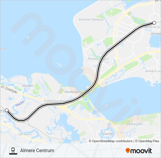 SNELBUS IPV TREIN Train Line Map