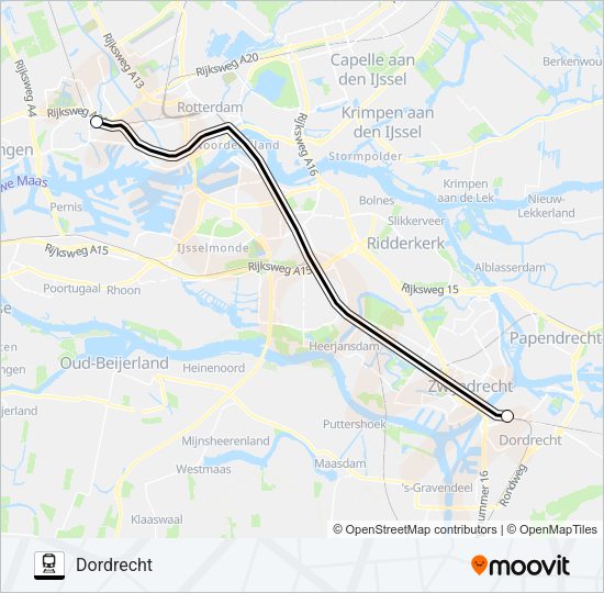 SNELBUS IPV TREIN Train Line Map