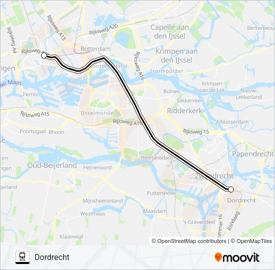 SNELBUS IPV TREIN Train Line Map