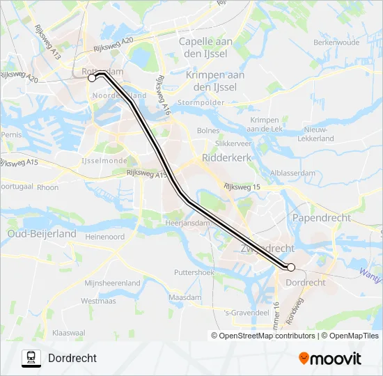 SNELBUS IPV TREIN Train Line Map
