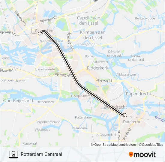 SNELBUS IPV TREIN Train Line Map