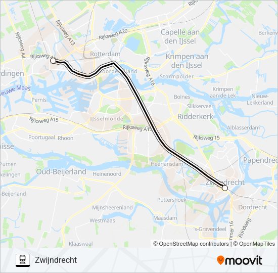 SNELBUS IPV TREIN Train Line Map