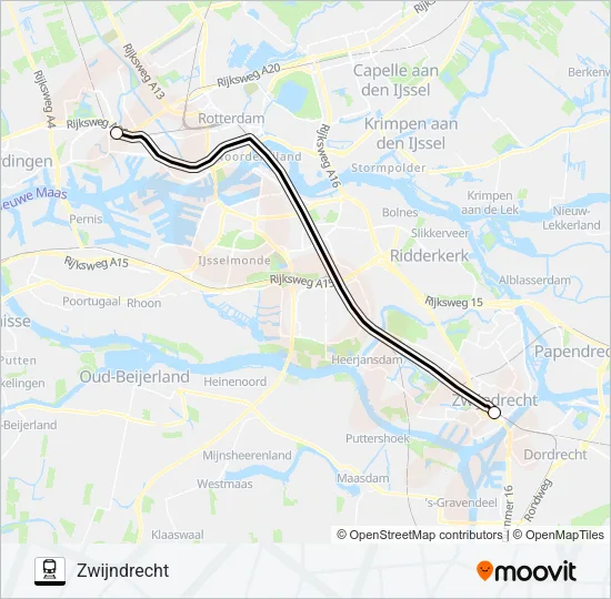 SNELBUS IPV TREIN Train Line Map