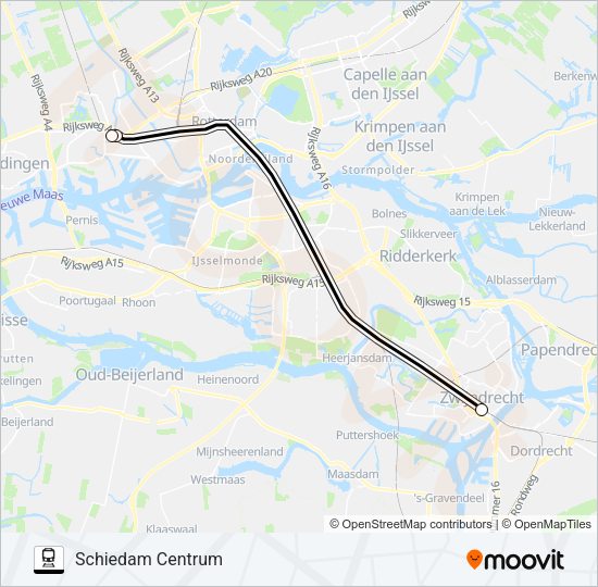 SNELBUS IPV TREIN Train Line Map