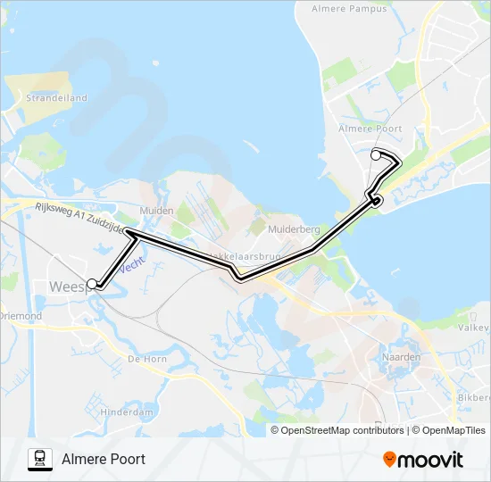 Trein STOPBUS IPV TREIN lijnkaart