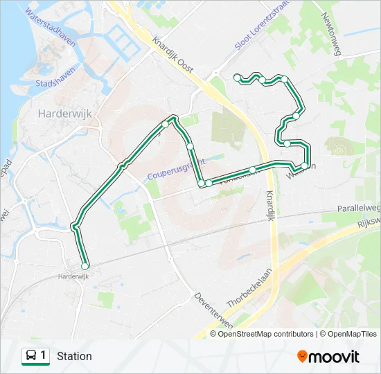 1 Bus Line Map