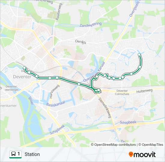 Buslinie 1 Karte