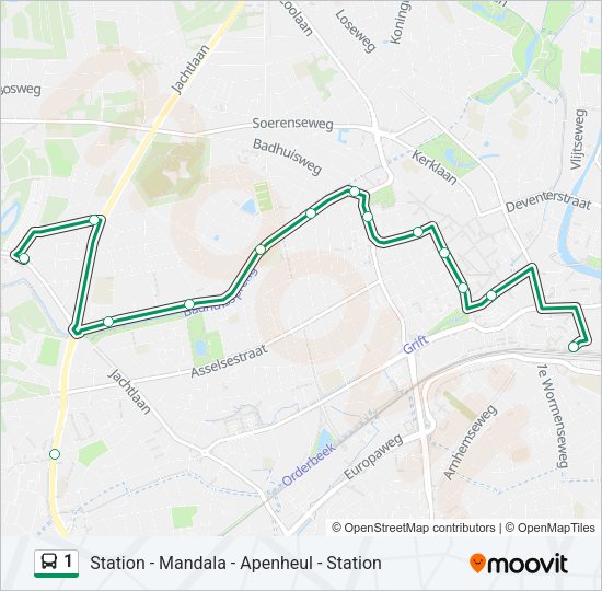 1 Bus Line Map