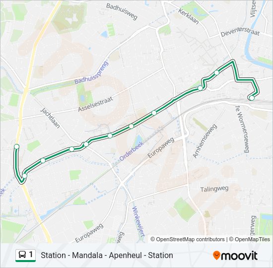 1 Bus Line Map