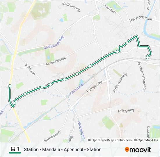 1 Bus Line Map