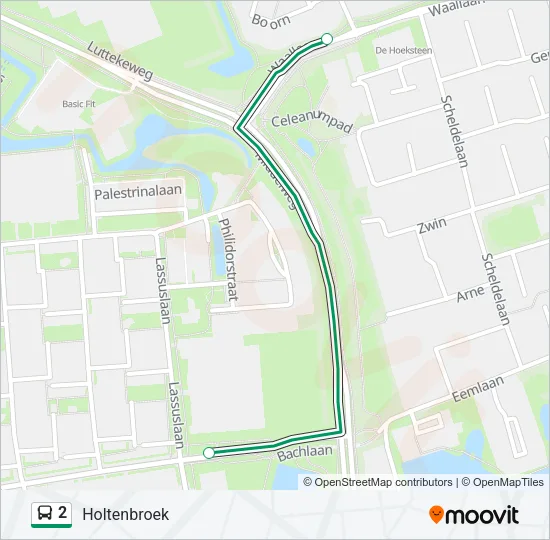 2 Bus Line Map