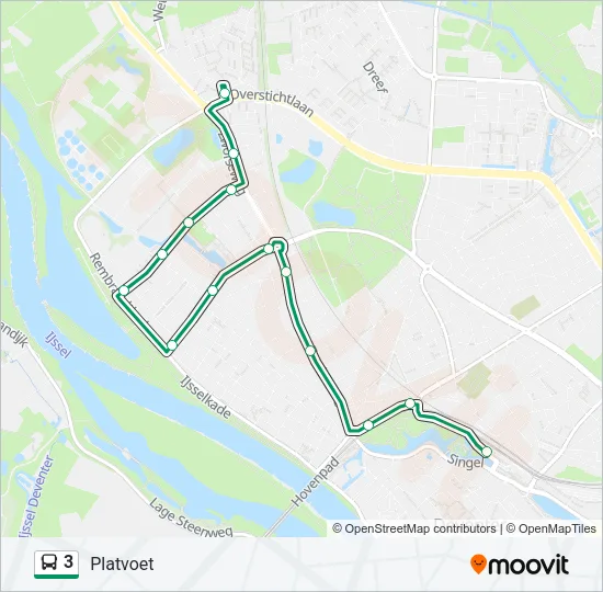 3 Bus Line Map
