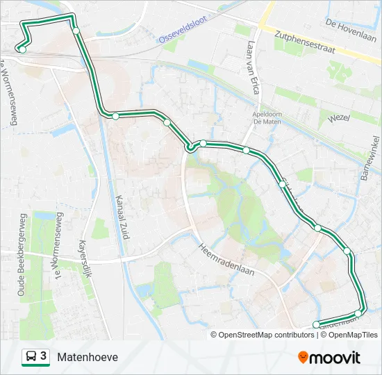 3 Bus Line Map