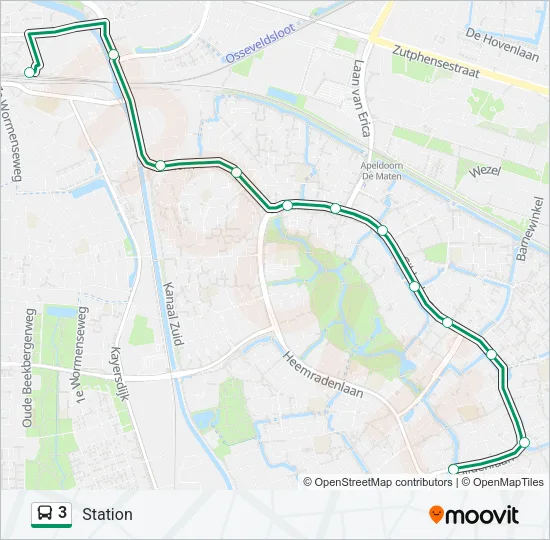 3 Bus Line Map