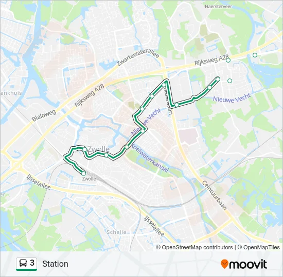 3 Bus Line Map
