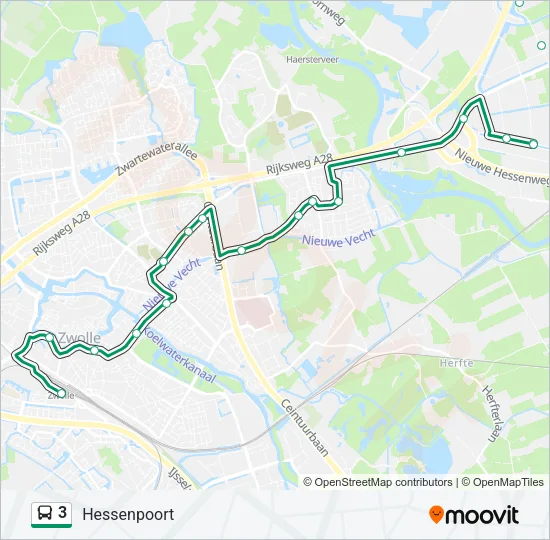 3 Bus Line Map