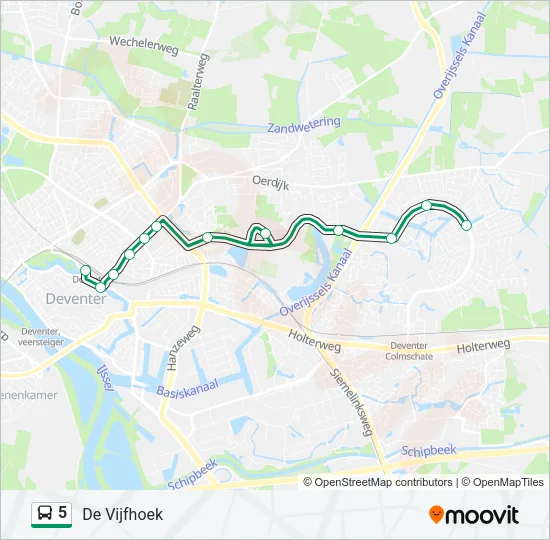 5 Bus Line Map