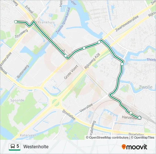 5 Bus Line Map