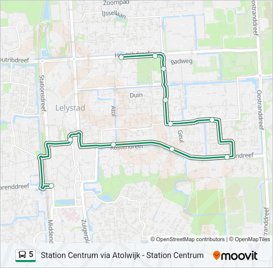 5 Bus Line Map