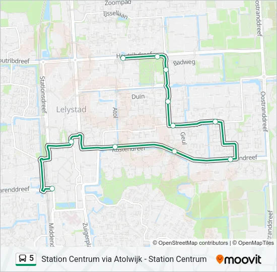 5 Bus Line Map
