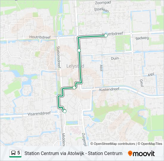 5 Bus Line Map