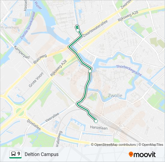 9 Bus Line Map