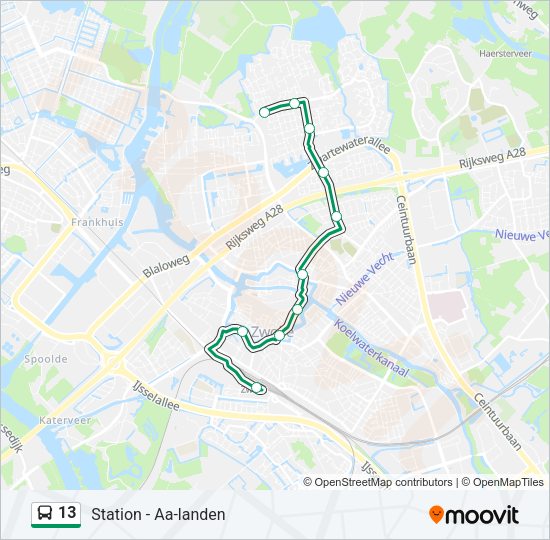 13 Bus Line Map