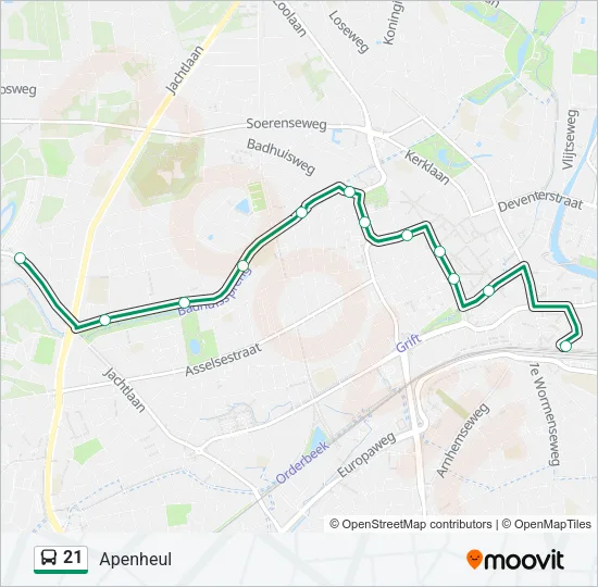 21 Bus Line Map